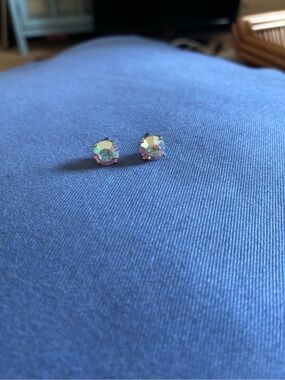 Crystal Stud Earrings - Iridescent